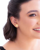 Ear Jacket Redondo Detalhes Banhado a Ouro 18K