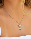 Gargantilha Filho Menina Cravejado Cristal Ródio Branco - 45 cm