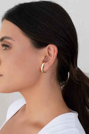 Ear Hook Liso Banhado a Ouro 18K