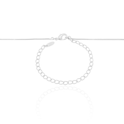 Colar Veneziana com Redondo Liso Ródio Branco - 50 cm
