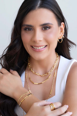 Piercing Três Filetes Banhado a Ouro 18K