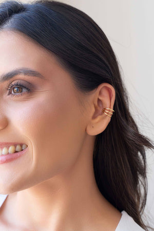 Piercing Três Filetes Banhado a Ouro 18K