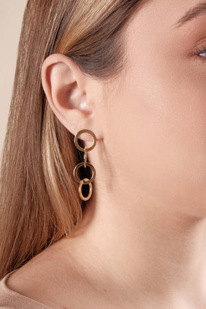 Brinco Círculos Entrelaçados Lisos Banhado a Ouro 18K