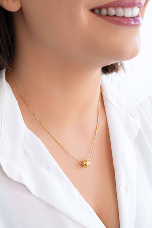 Gargantilha Veneziana Pingente Bola 10mm Banhado a Ouro 18K