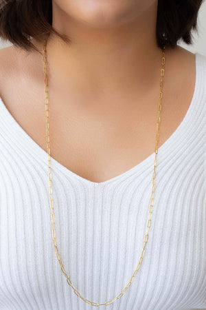 Gargantilha Longa Elos 3 mm Banhado a Ouro 18K