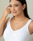 Gargantilha Veneziana Gota Cristal Banhado a Ouro 18K