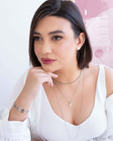 Gargantilha Veneziana Gota Cristal Ródio Branco