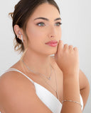 Ear Hook Sete Zircônias Cravejadas Cristal Ródio Branco