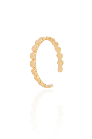 Anel Falange Plaquinhas Redondas Tamanho 12 Banhado a Ouro 18K