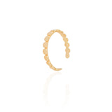 Anel Falange Plaquinhas Redondas Tamanho 12 Banhado a Ouro 18K