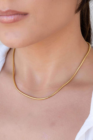 Gargantilha Rabo de Rato 2 mm Banhado a Ouro 18K