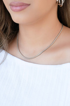 Gargantilha Rabo de Rato 2.5 mm Ródio Branco