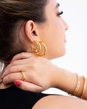 Brinco Argola Tubo Liso 2.2 cm Banhado a Ouro 18K