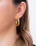 Brinco Argola Tubo Liso 2.8 cm Banhado a Ouro 18K