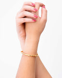 Bracelete Tubo Liso Banhado a Ouro 18K