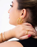 Bracelete Tubo Liso Banhado a Ouro 18K