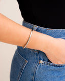 Bracelete Tubo Liso Ródio Branco