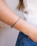 Bracelete Torcido 5mm Ródio Branco