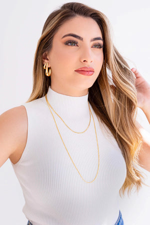 Brinco Argola Gota Lisa 1.7 cm Banhado a Ouro 18K