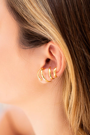 Ear Cuff Quatro Filetes Banhado a Ouro 18K