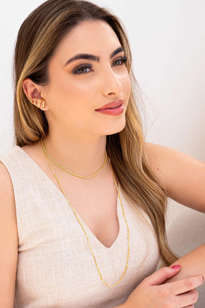 Ear Cuff Quatro Filetes Banhado a Ouro 18K