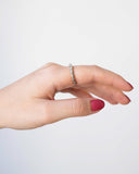 Anel Ajustável Torcido Tamanho G Ródio Branco