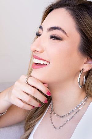 Anel Ajustável Torcido Tamanho G Ródio Branco