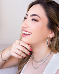 Anel Ajustável Torcido Tamanho G Ródio Branco