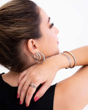 Anel Duplo Entrelaçado Tamanho 21 Ródio Branco