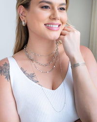 Brinco Argola Abaulada Lisa 2 cm Ródio Branco