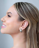 Brinco Argola Abaulada Lisa 2 cm Ródio Branco