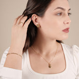 Brinco Meia Bola Lisa Tamanho P Banhado a Ouro 18K