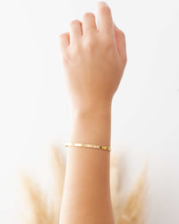 Bracelete Liso Flat Banhado a Ouro 18K