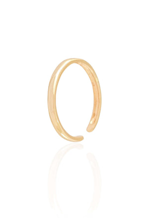 Anel Ajustável Liso Tamanho P Banhado a Ouro 18K