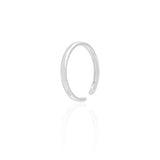 Anel Ajustável Liso Tamanho P Ródio Branco