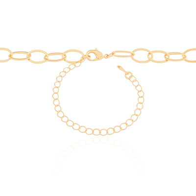 Choker Elos Ovais Banhado a Ouro 18K - 32 cm