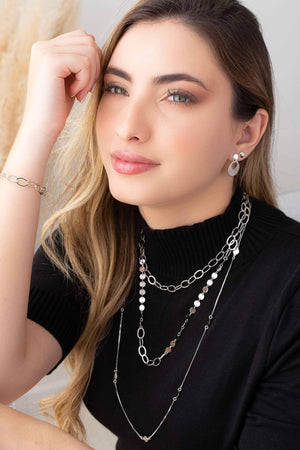 Choker Elos Ovais Ródio Branco