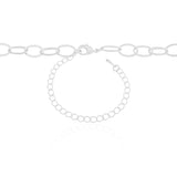 Choker Elos Ovais Ródio Branco