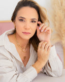 Brinco Meia Argola Lisa Banhado a Ouro 18K