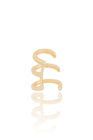 Piercing Três Filetes Lisos Banhado a Ouro 18K