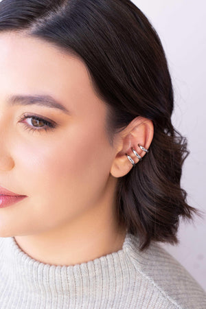 Piercing Três Filetes Lisos Ródio Branco