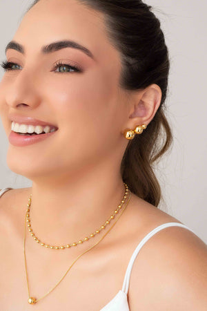 Gargantilha Veneziana Pingente Bola 8 mm Banhado a Ouro 18K