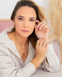 Anel Ajustável Dois Filetes Liso Tamanho P Banhado a Ouro 18K