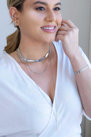 Choker Fita Ródio Branco