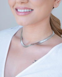 Choker Fita Ródio Branco