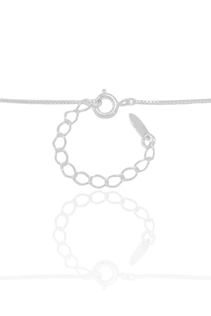 Gargantilha Longa Bolinhas Diamantadas Ródio Branco