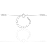 Gargantilha Longa Bolinhas Diamantadas Ródio Branco