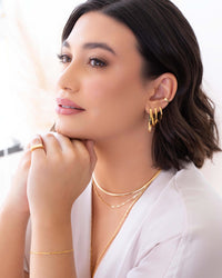 Anel Ajustável de Dedinho Reto Liso Tamanho P Banhado a Ouro 18K