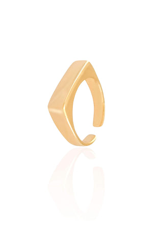 Anel Ajustável de Dedinho Reto Liso Tamanho P Banhado a Ouro 18K