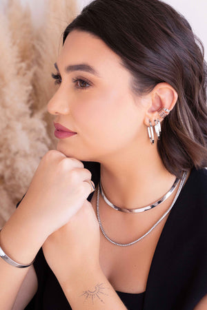 Anel Ajustável de Dedinho Reto Liso Tamanho P Ródio Branco